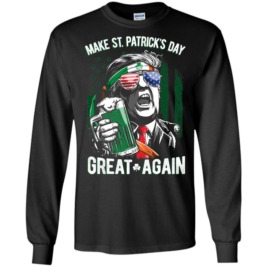 Make St Patricks Day Great Again Trump Leprechaun T-shirt Black