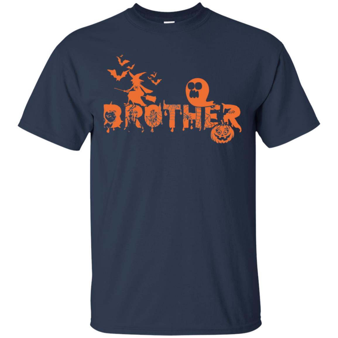 Halloween Pumpkin Brother Family Shirt Navy