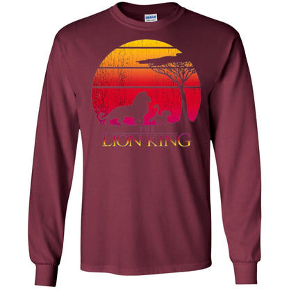 Cartoon T-shirt Lion King Vintage Sunset Maroon