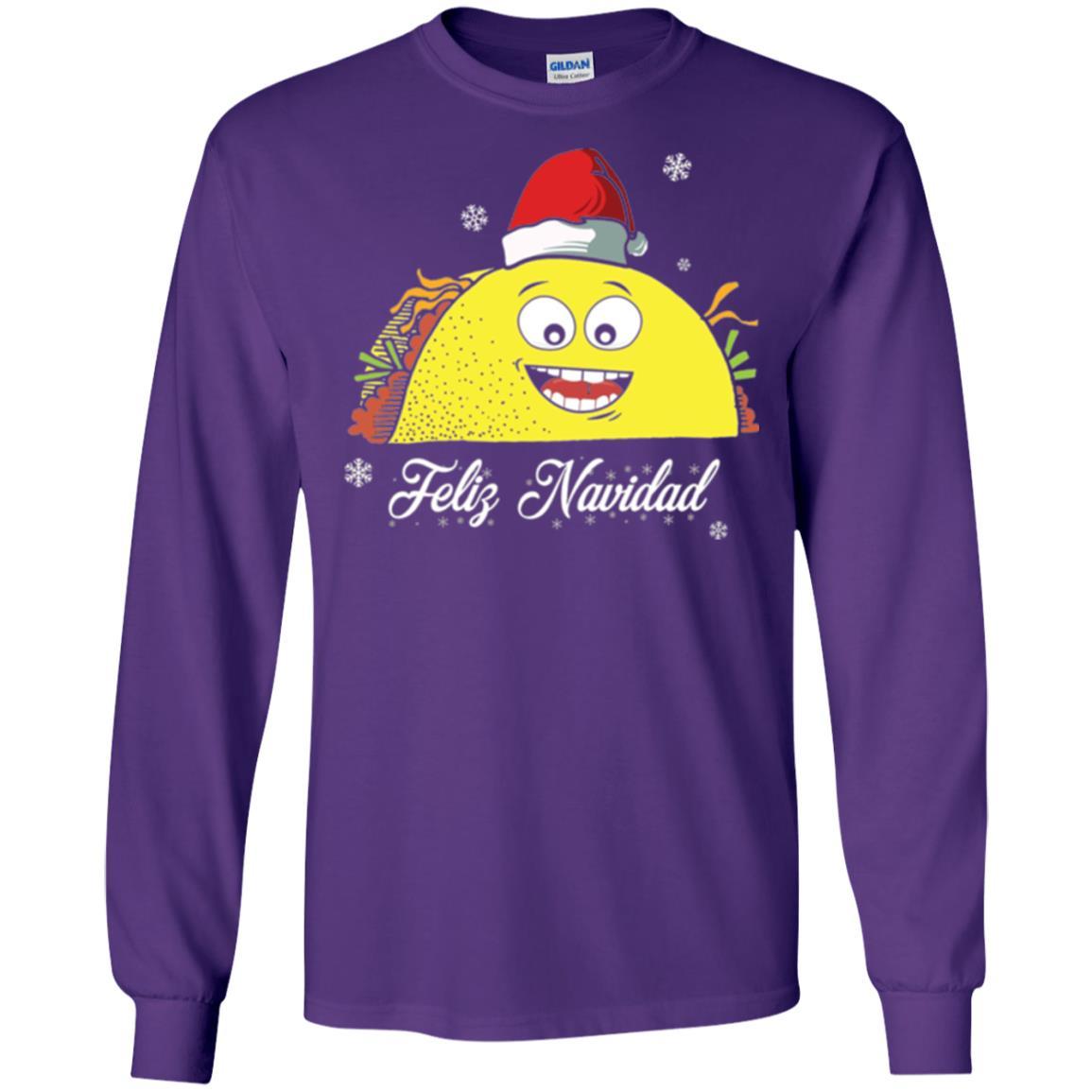 Christmas T-shirt Taco Feliz Navidad Purple
