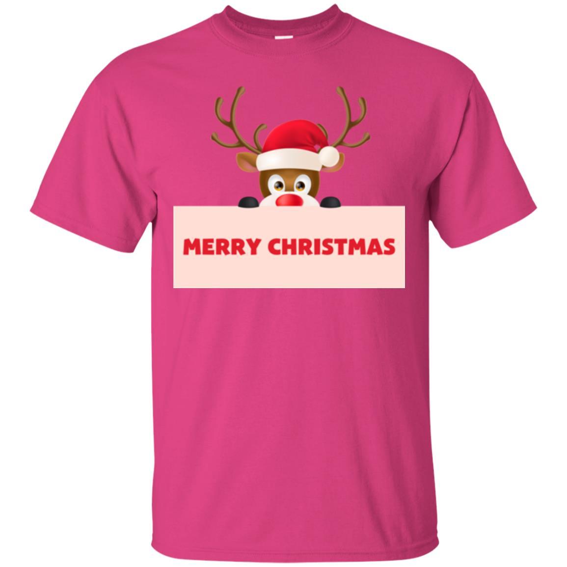 Christmas T-shirt Reindeer Merry Christmas T-shirt Heliconia