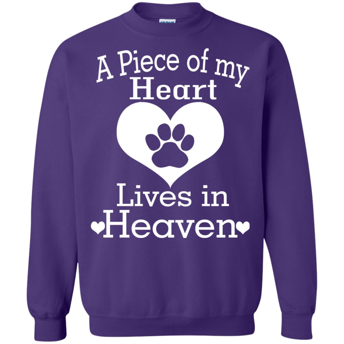 A Piece Of My Heart Lives In Heaven Dog In Heaven Shirt Purple
