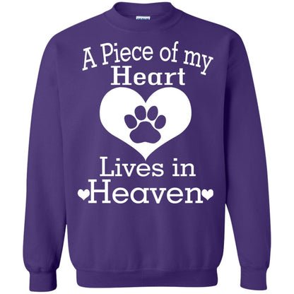 A Piece Of My Heart Lives In Heaven Dog In Heaven Shirt Purple