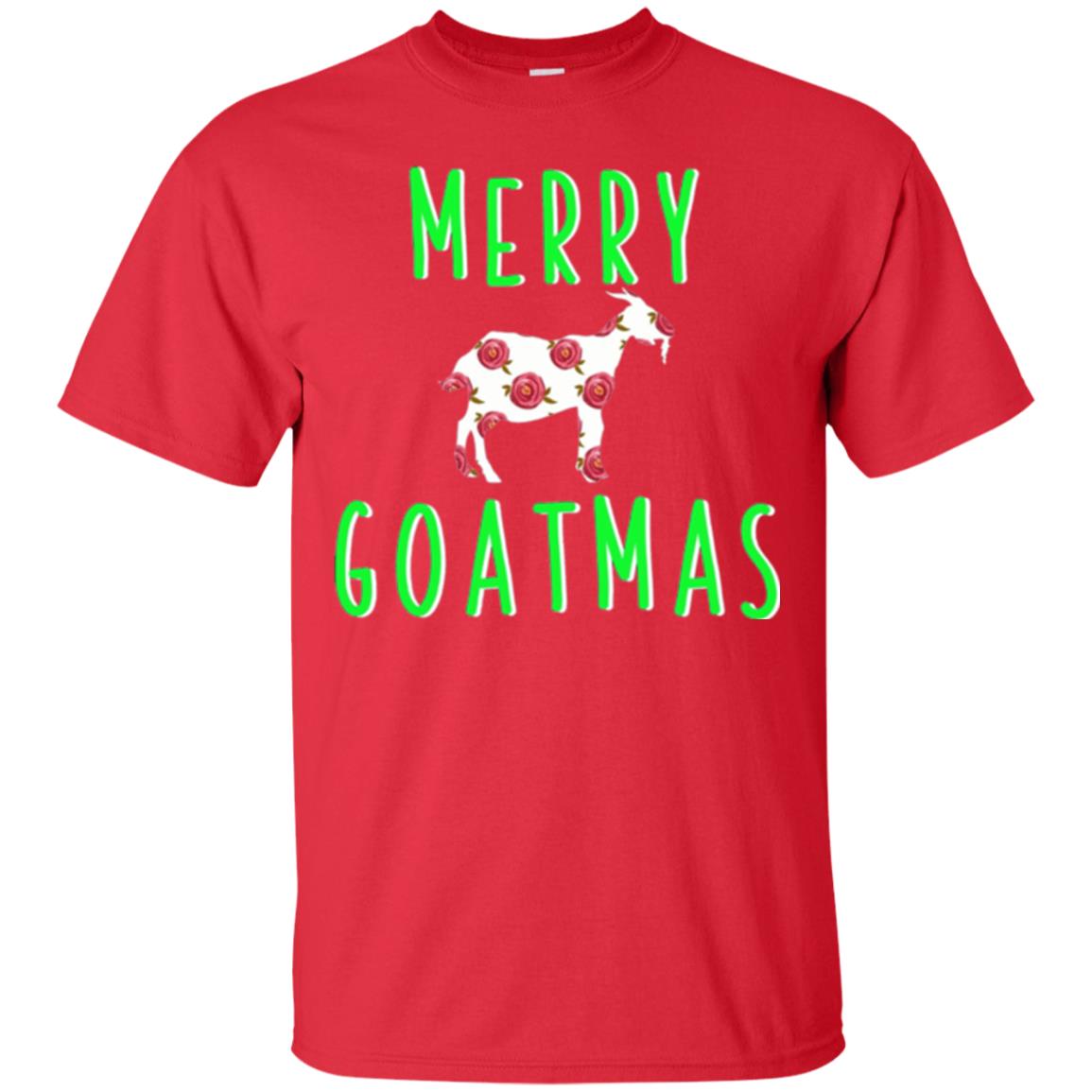 Goat Lovers T-shirt Merry Goatmas Red