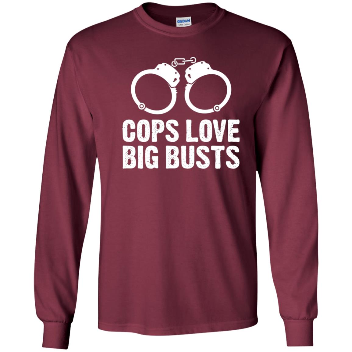 Cops Love Big Busts Usa Police Shirt Maroon