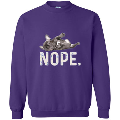 Dog Lover T-shirt Nope Lazy French Bulldog Purple