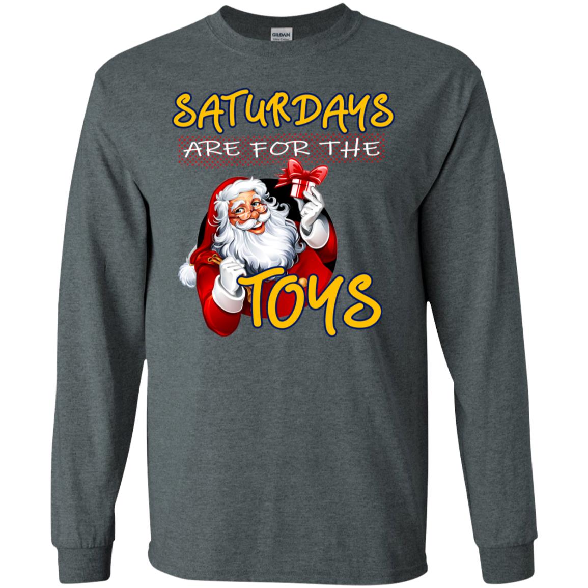 Saturdays Are For The Toys Santa X-mas Gift Shirt Dark Heather