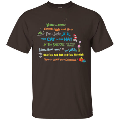 Dr. Seuss Book Title National Wear Red Day T-shirt Dark Chocolate