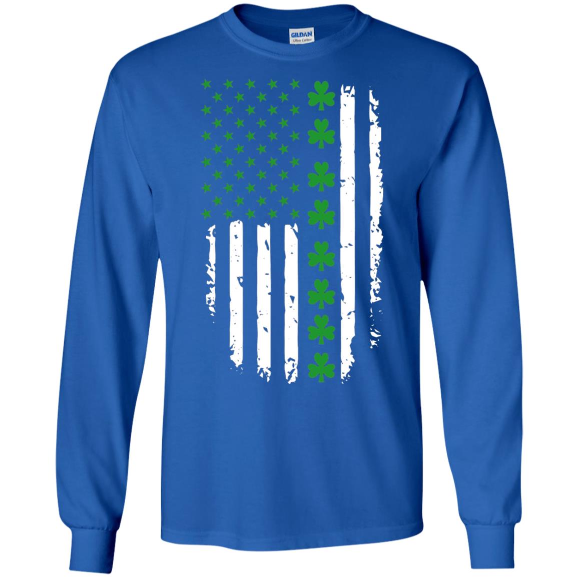 St. Patrick's Day T-shirt Irish American Flag T-shirt Royal