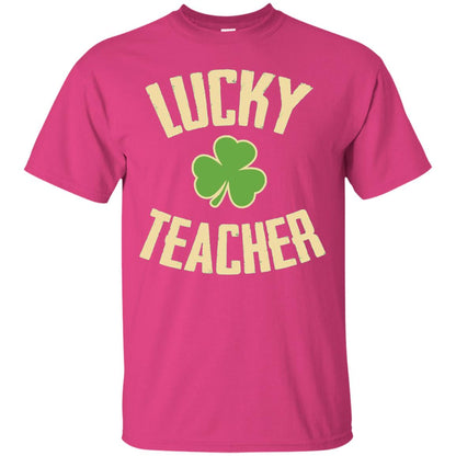 Lucky Teacher Shirt St. Patrick_s Day T-shirt Heliconia