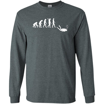 Evolution Of Man Funny Scuba Diving T-shirt Dark Heather