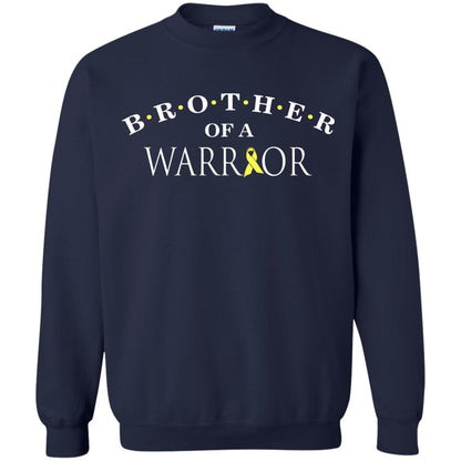 Brother Is A Warrior Childhood Cancer Awareness T-shirt Navy