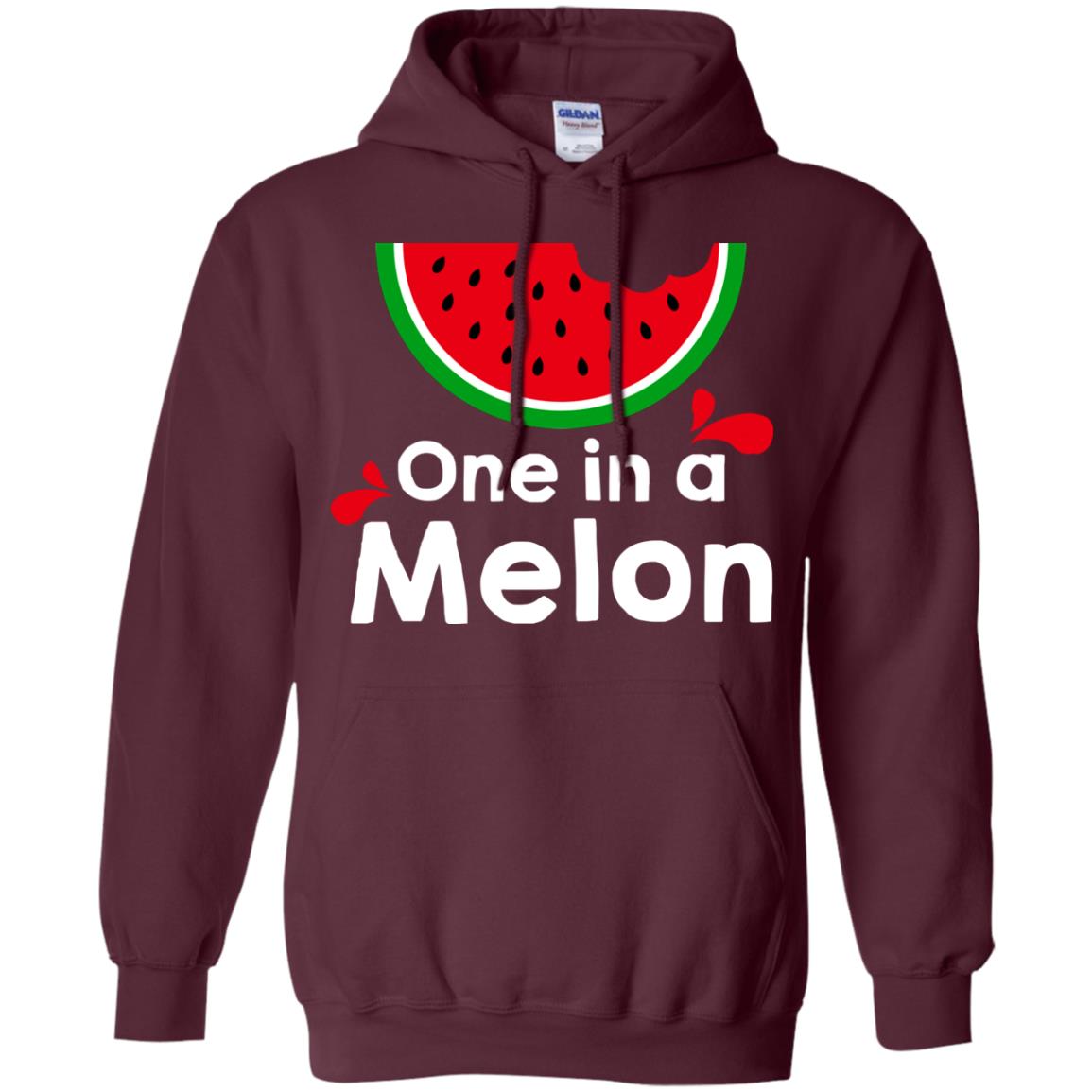 One In A Melon Watermelon Funny Fruit Pun Shirt Maroon