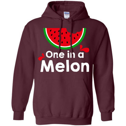 One In A Melon Watermelon Funny Fruit Pun Shirt Maroon