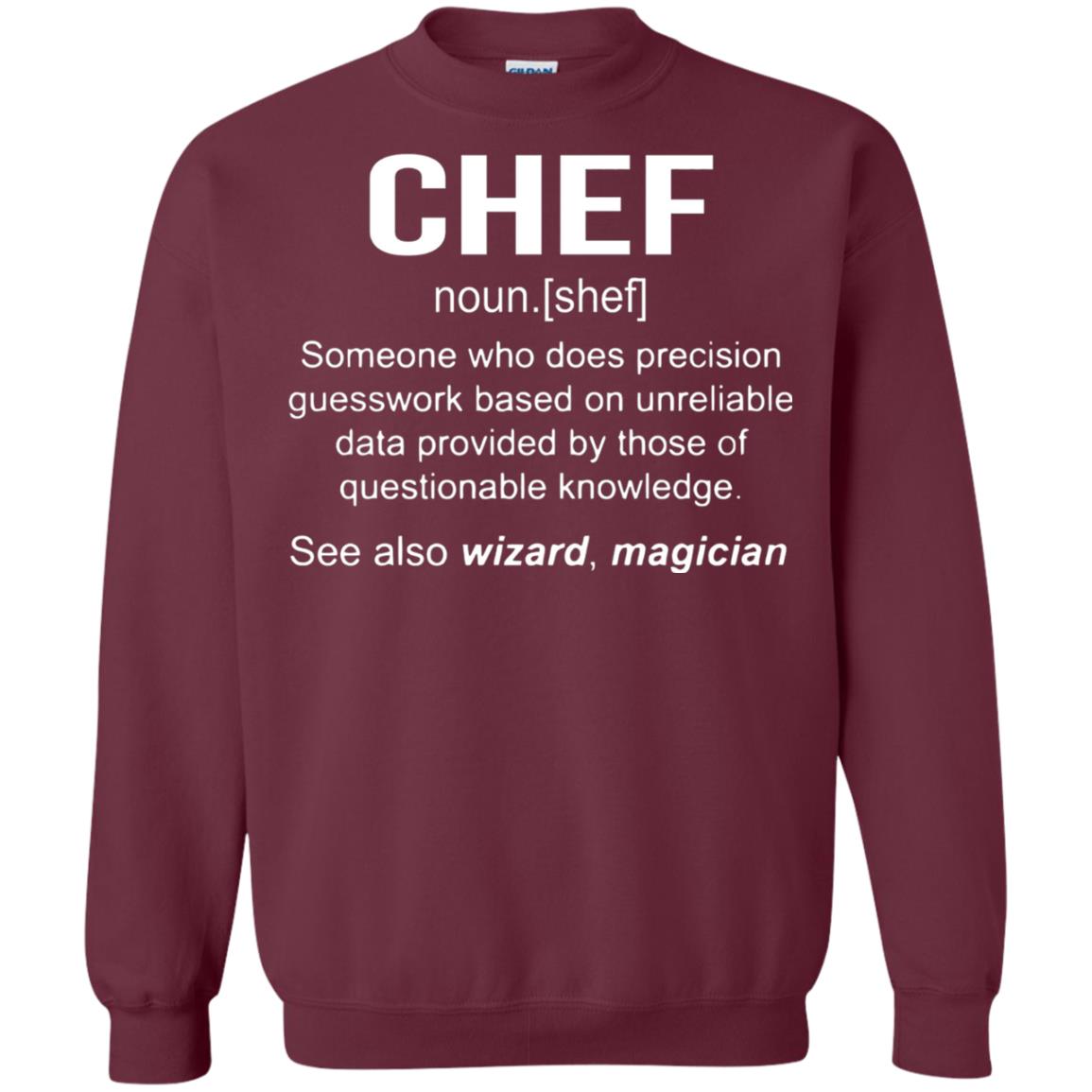 Funny Chef Meaning Shirt Chef Noun Definition Maroon