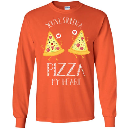 Pizza Lover T-shirt You've Stolen A Pizza My Heart Orange