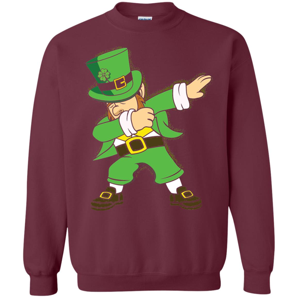 Dabbing Leprechaun Irish Dab Dance St Patrick_s Day T-shirt Maroon