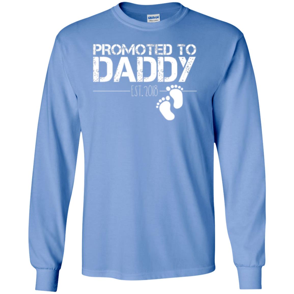 Promoted To Daddy Est 2018 New Daddy T-shirt Carolina Blue