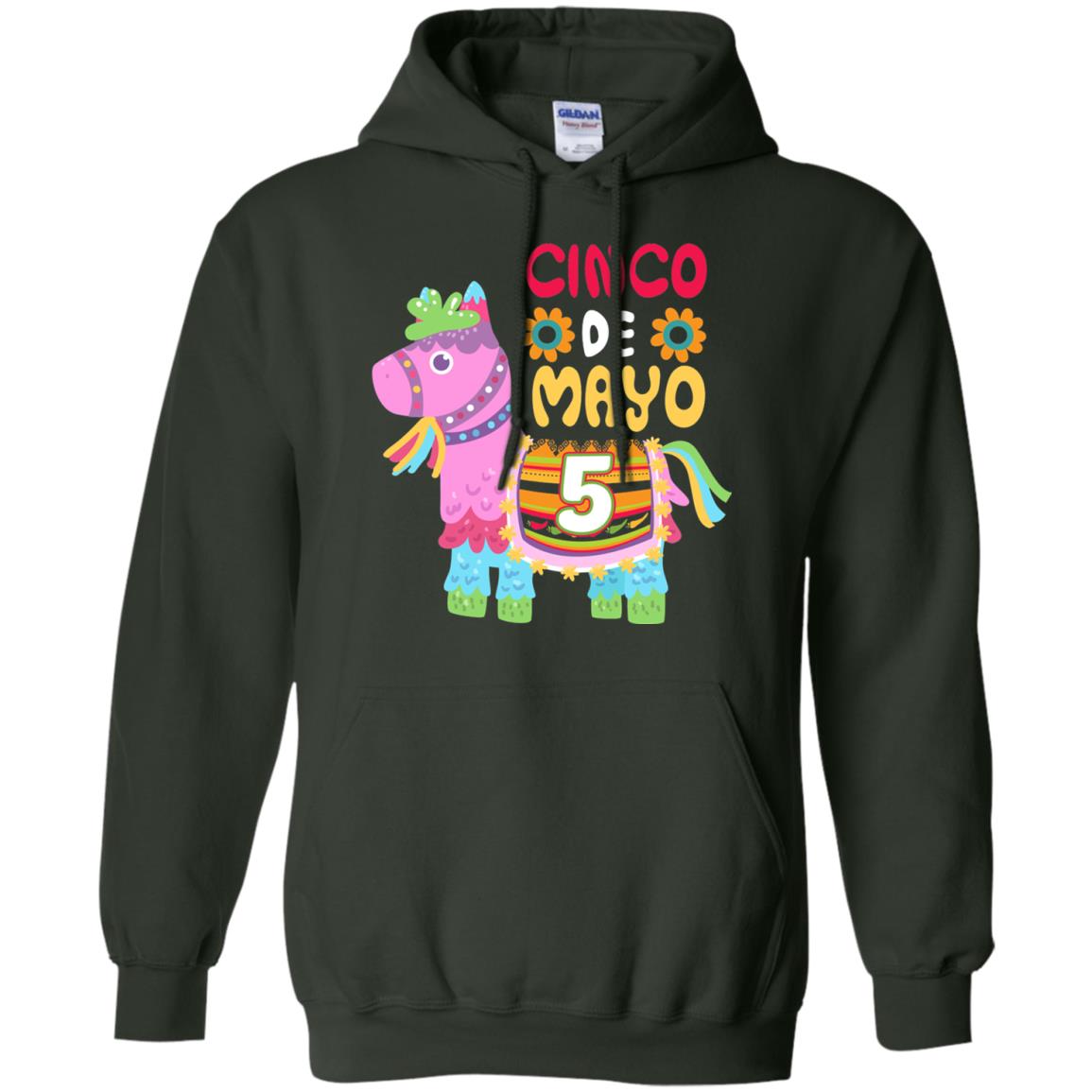 Cinco De Mayo Pinata Jockeys Horse Race 5th Birthday T-shirt Forest Green