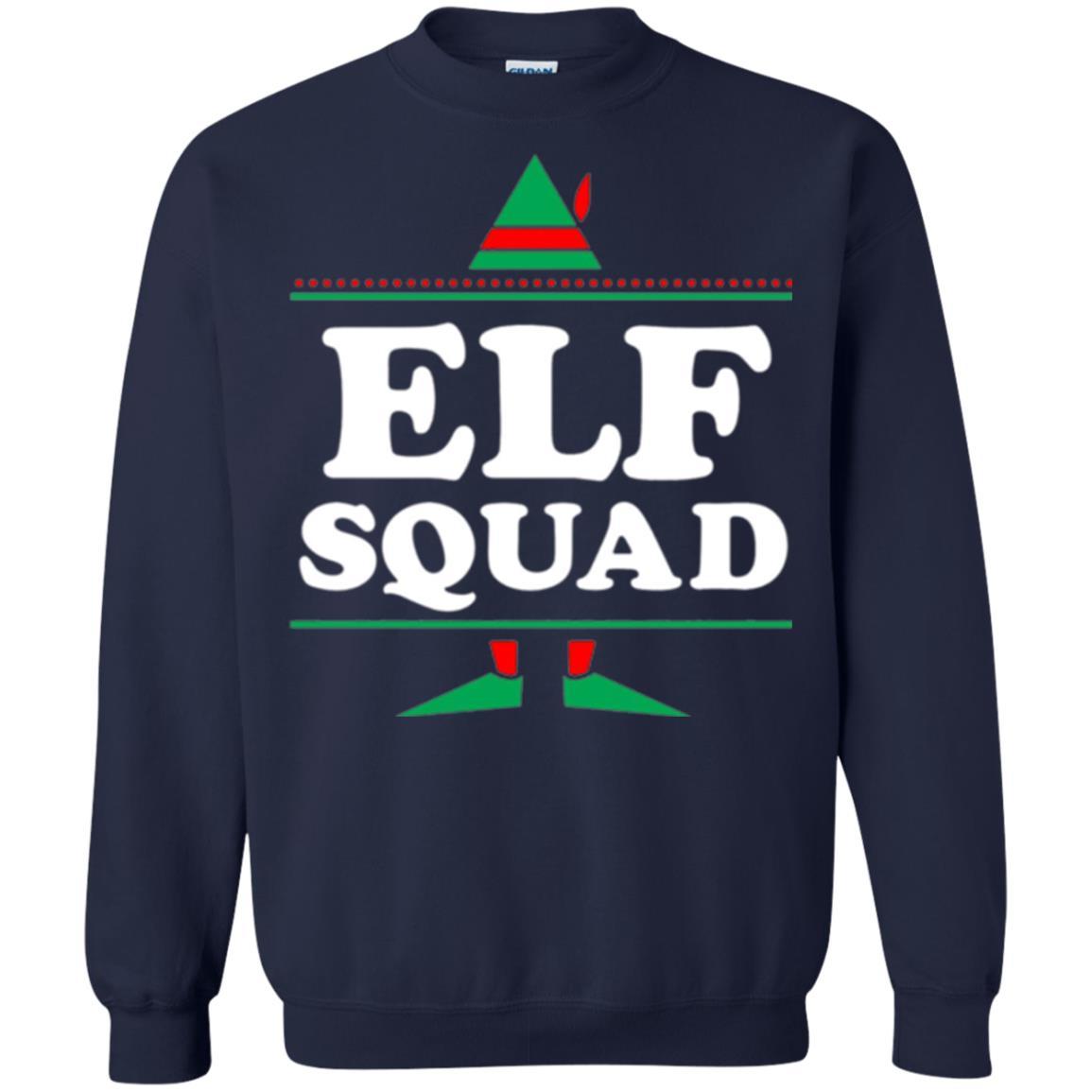 Christmas T-shirt Elf Squad Holiday Family Group Matching Navy
