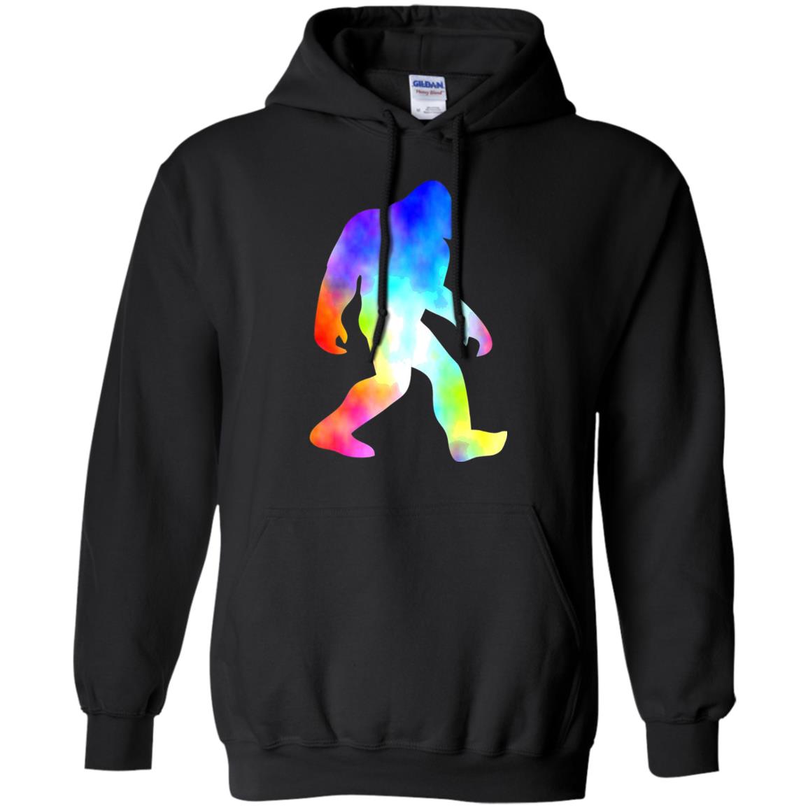Bigfoot Sasquatch Neon T-shirt Black