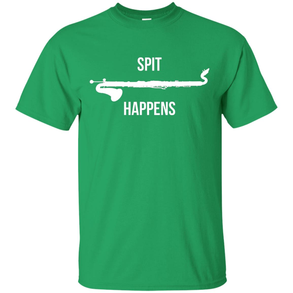 Funny Bass Clarinet T-shirt Spit Happens Irish Green