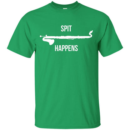 Funny Bass Clarinet T-shirt Spit Happens Irish Green