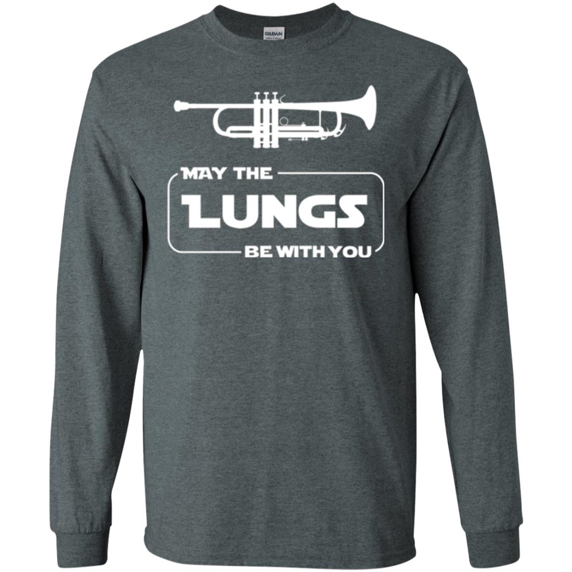 Funny Trumpet Player T-shirt May The Lungs Be With You Dark Heather