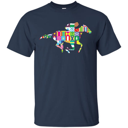 Kentucky Horse Racing Silhouette Derby Shirt Navy