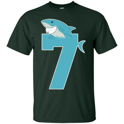 7th Birthday Shark Party Shirt Forest