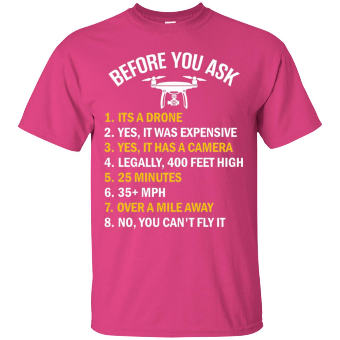 Before You Ask Funny Drone T-shirt You Can_t Fly It Heliconia