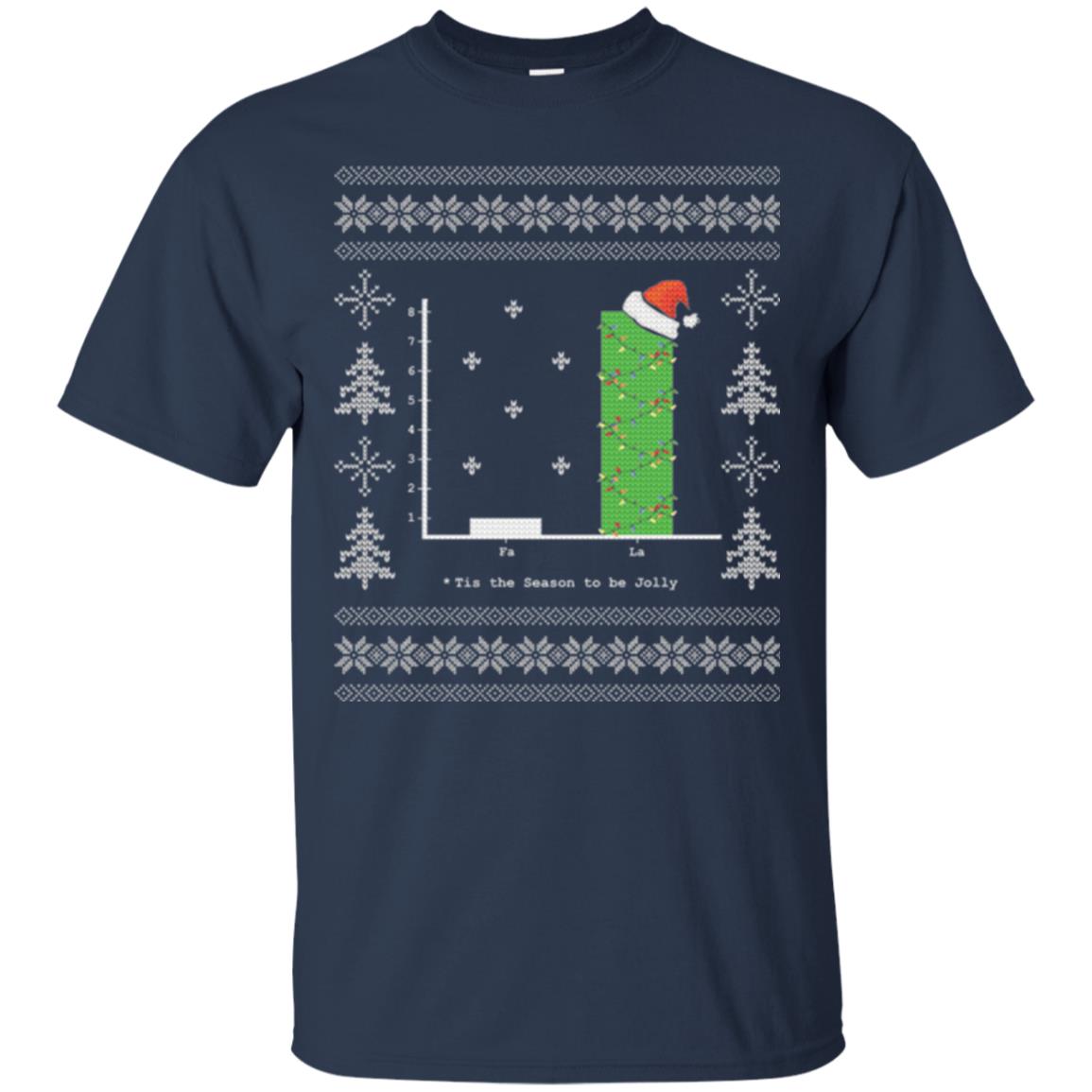 Christmas T-shirt Carol Bar Graph Navy