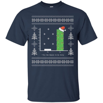 Christmas T-shirt Carol Bar Graph Navy