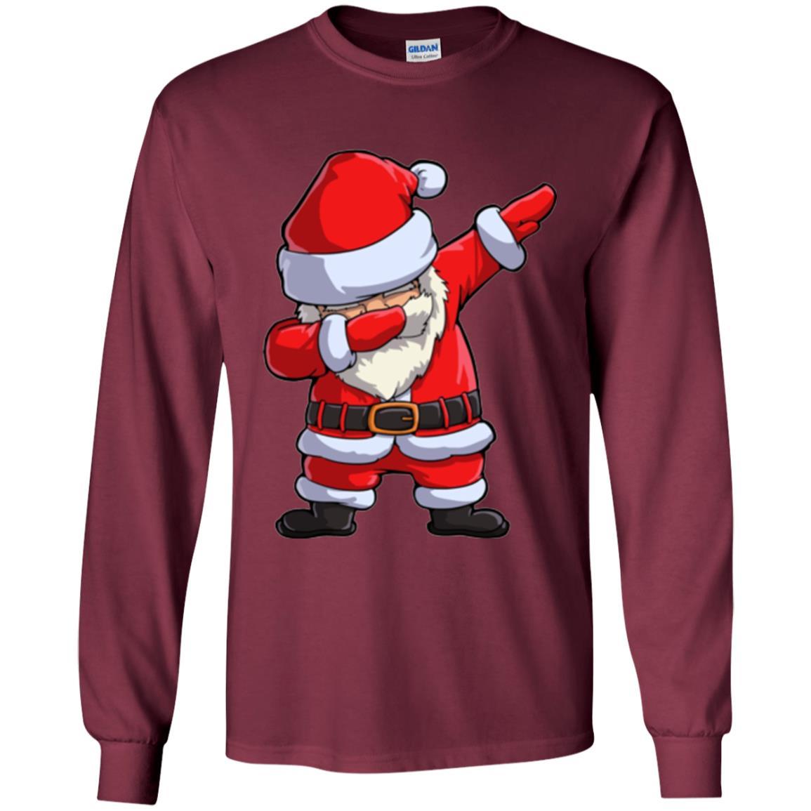 Christmas T-shirt Dabbing Santa Claus Maroon
