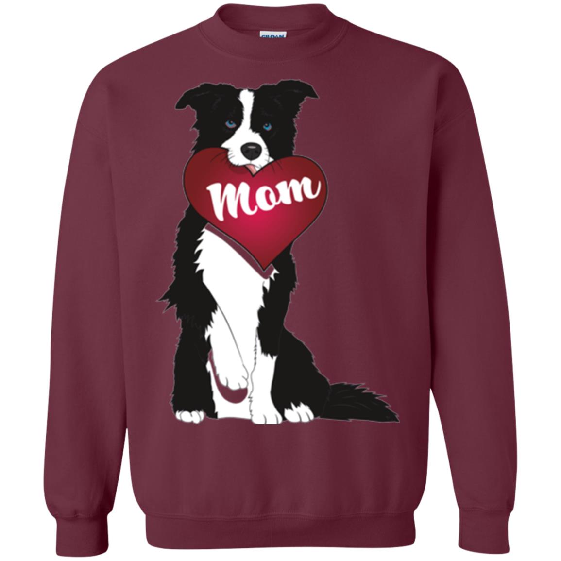 Dog Lover T-sshirt Border Collie Fetching Valentine Heart Maroon