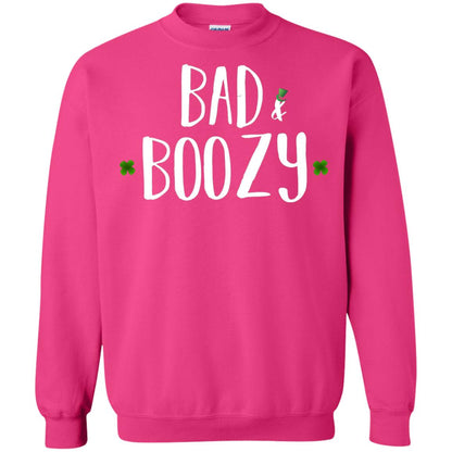 Bad And Boozy Funny Saint Patrick Day T-shirt Heliconia