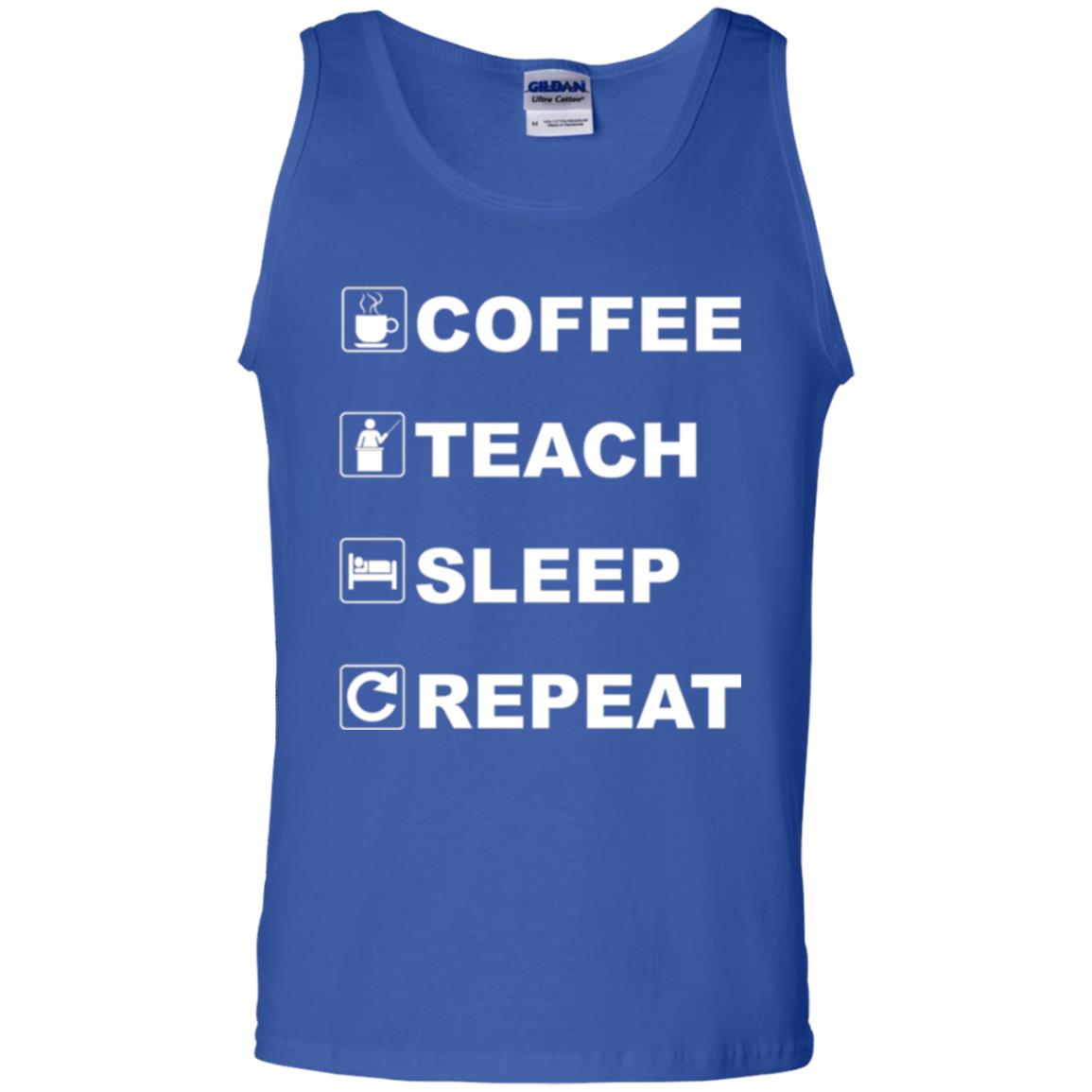 Coffee Teach Sleep Repeat Funny Teacher Gift T-shirt Royal