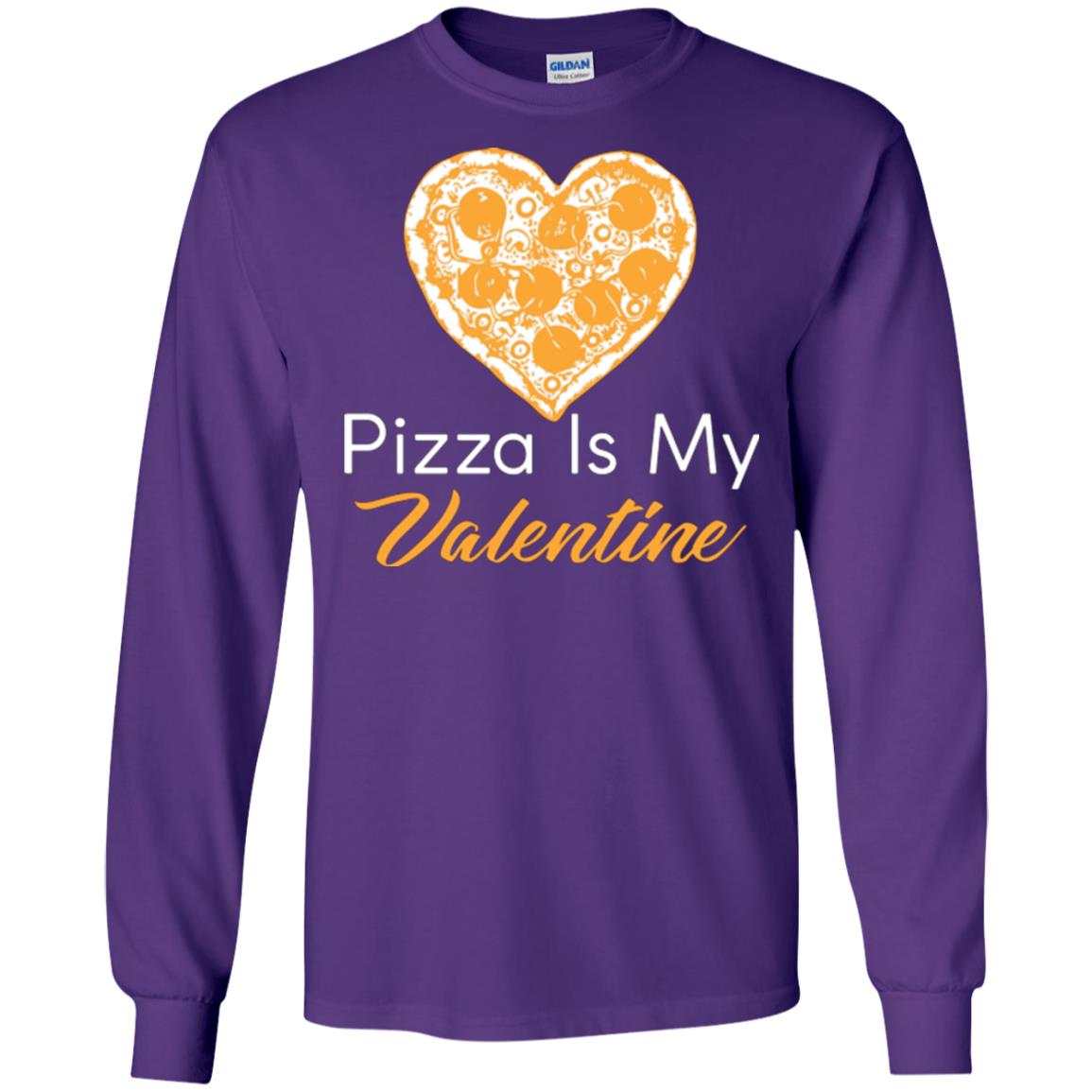 Pizza Lover T-shirt Pizza Is My Valentine Purple