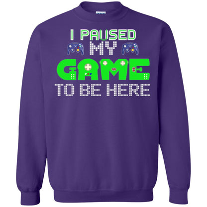 Video Gamer T-shirt I Paused My Game To Be Here Purple
