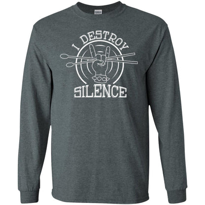 Drummer T-shirt I Destroy Silence Dark Heather