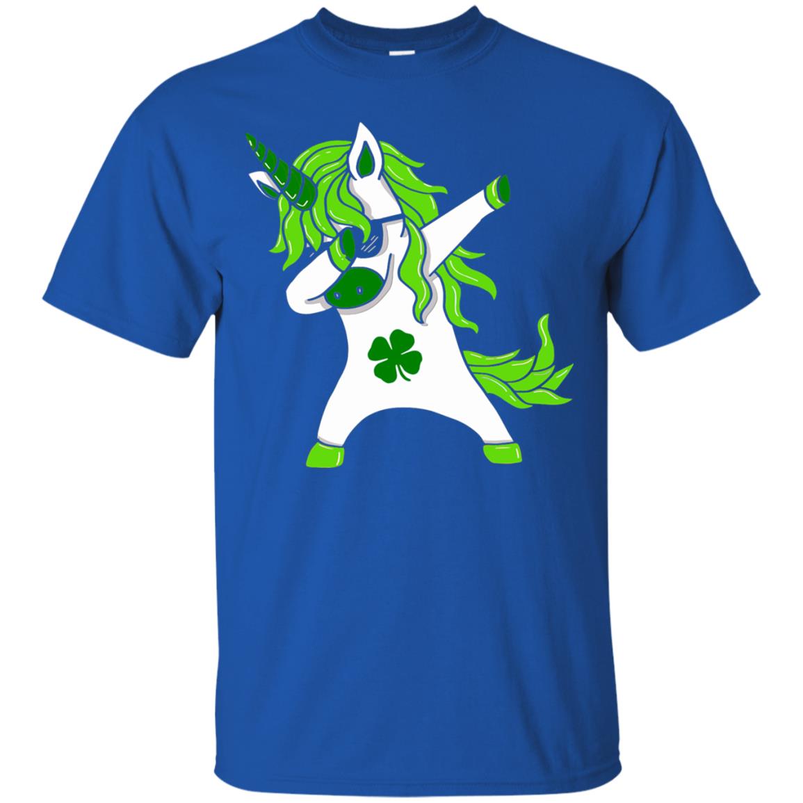 Dabbing Unicorn St Patricks Day Lepricorn T-shirt Royal