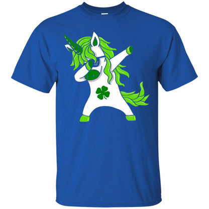 Dabbing Unicorn St Patricks Day Lepricorn T-shirt Royal