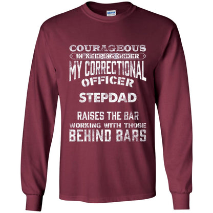 Daddy T-shirt Correctional Officer Step Dad Support Maroon