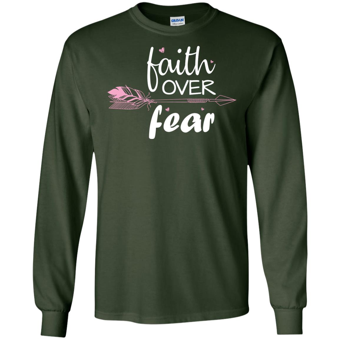 Faith Over Fear Arrow Christian Shirt Forest Green
