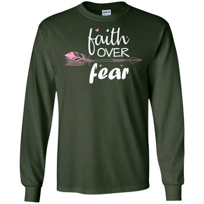 Faith Over Fear Arrow Christian Shirt Forest Green