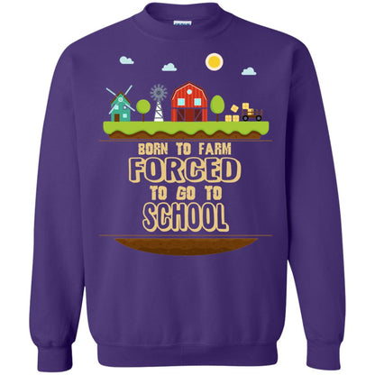 Born To Farm Forced To Go To School Farmer First Day Of School Shirt Purple