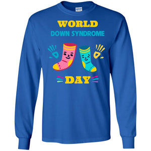 World Down Syndrome Day Hands And Stocks ShirtG240 Gildan LS Ultra Cotton T-Shirt