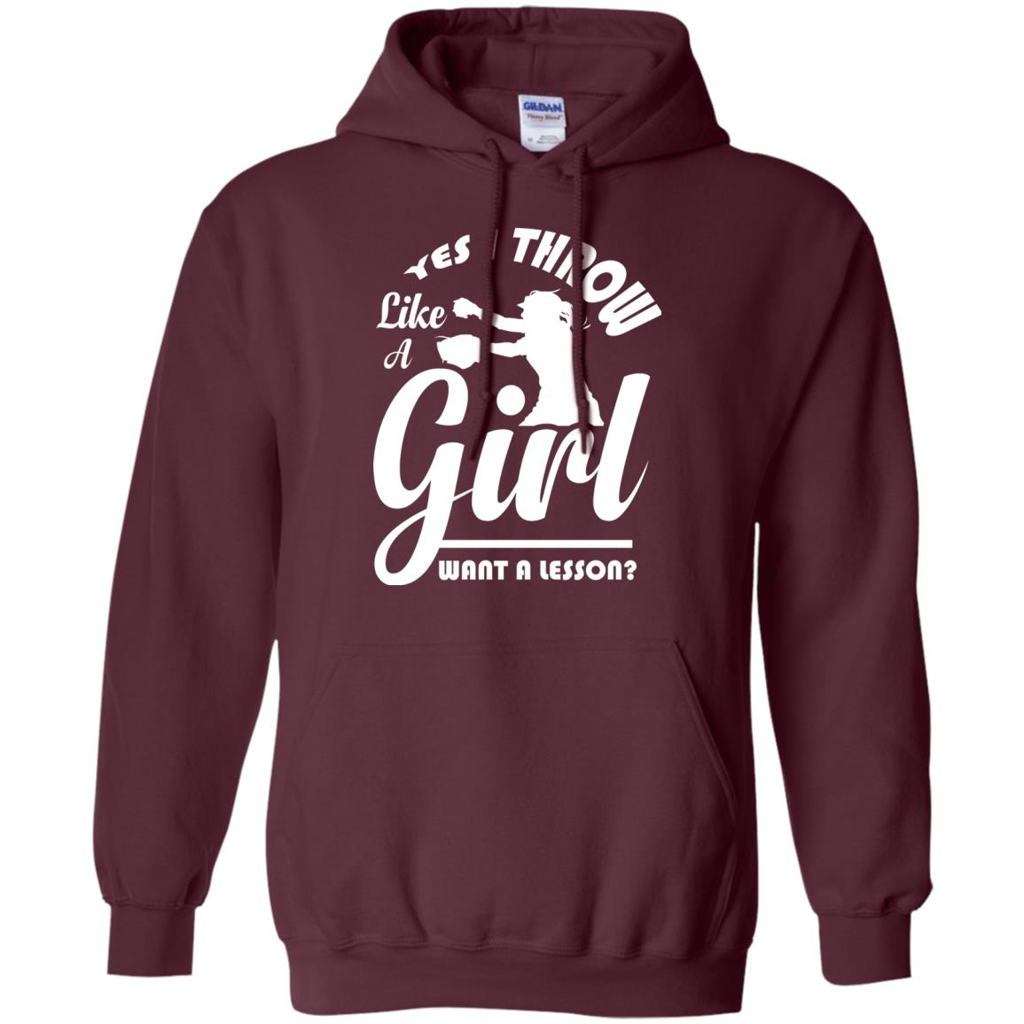 Softball Lover T-shirt Yes I Throw Like A Girl Want A Lesson Maroon