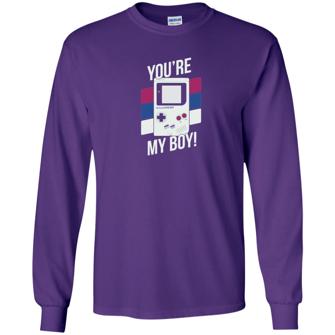 You_re My Boy Stripe Graphic Game Shirt For Boy Purple