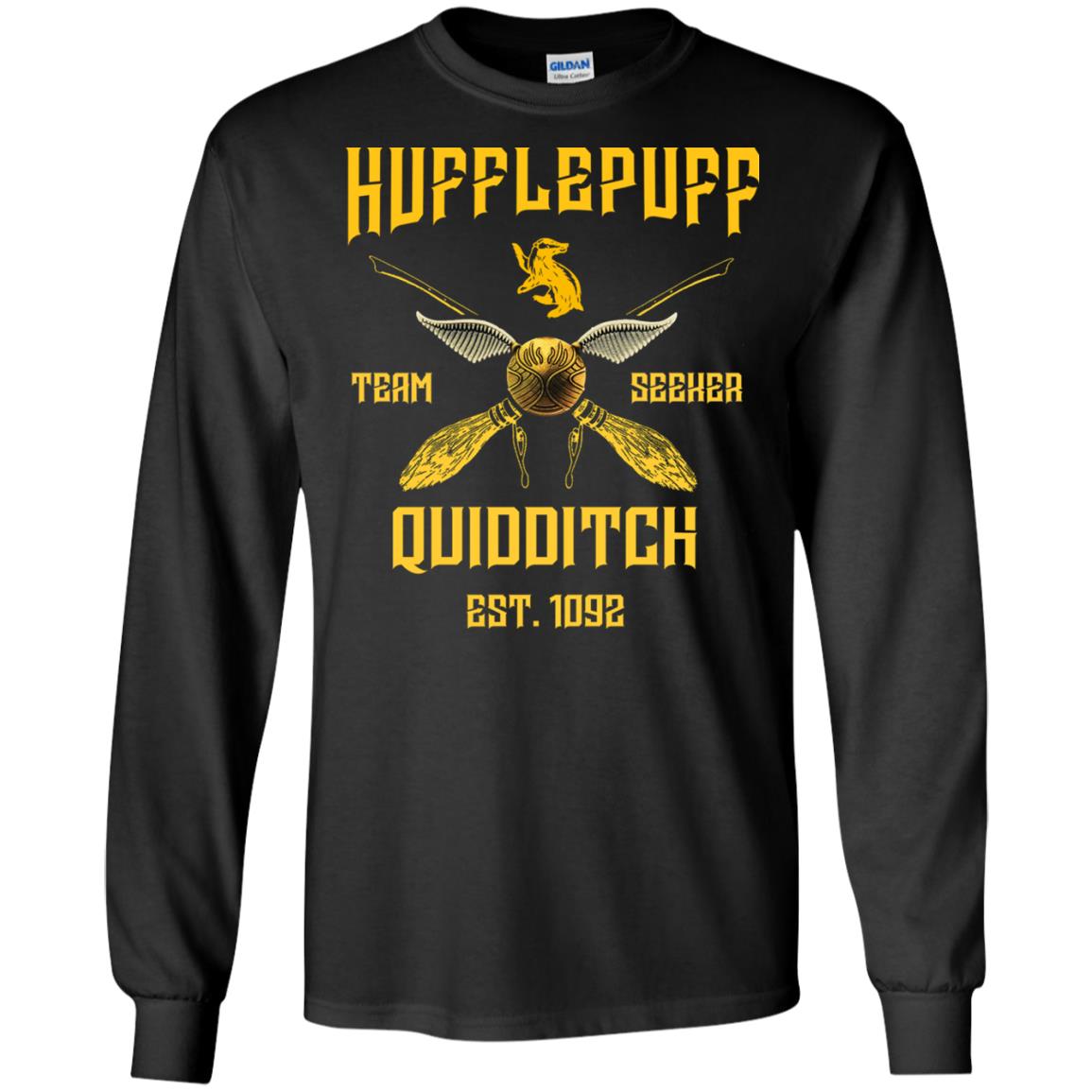 Hufflepuff Quidditch Team Seeker Est 1092 Harry Potter ShirtG240 Gildan LS Ultra Cotton T-Shirt